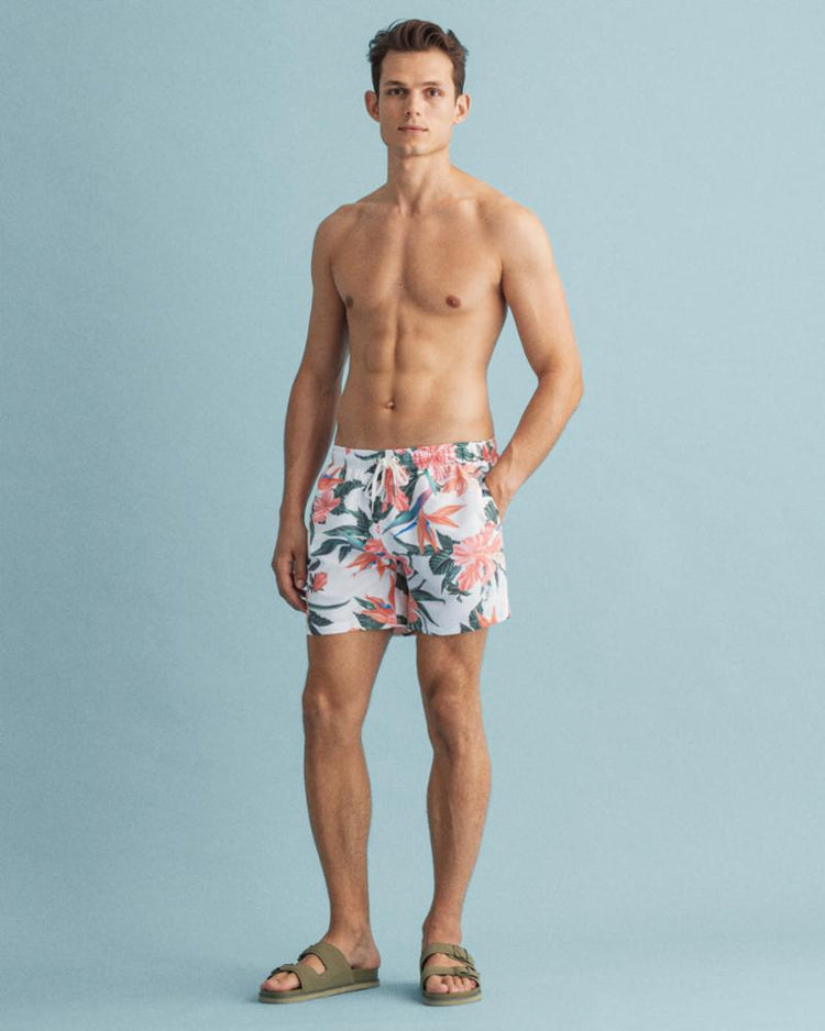 Gant Apparel Mens CF TROPICAL PRINT SWIM SHORTS 113/EGGSHELL