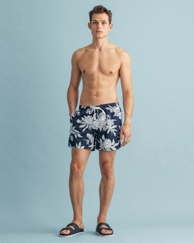 Gant Apparel Mens CF DAHLIA FLOWER PRINT SWIM SHORTS 410/MARINE