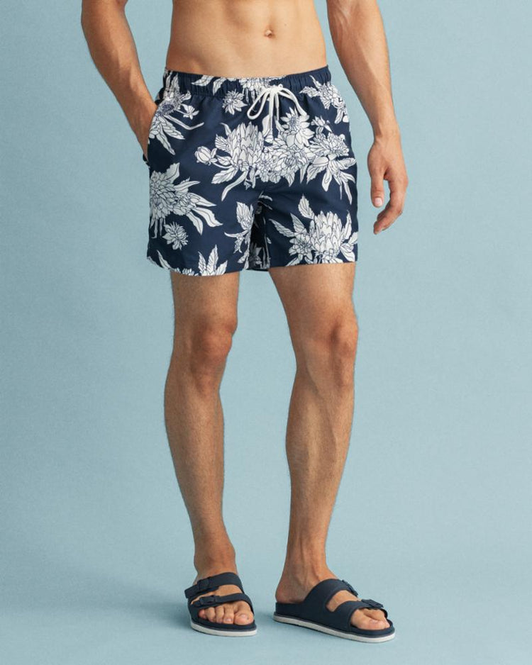 Gant Apparel Mens CF DAHLIA FLOWER PRINT SWIM SHORTS 410/MARINE