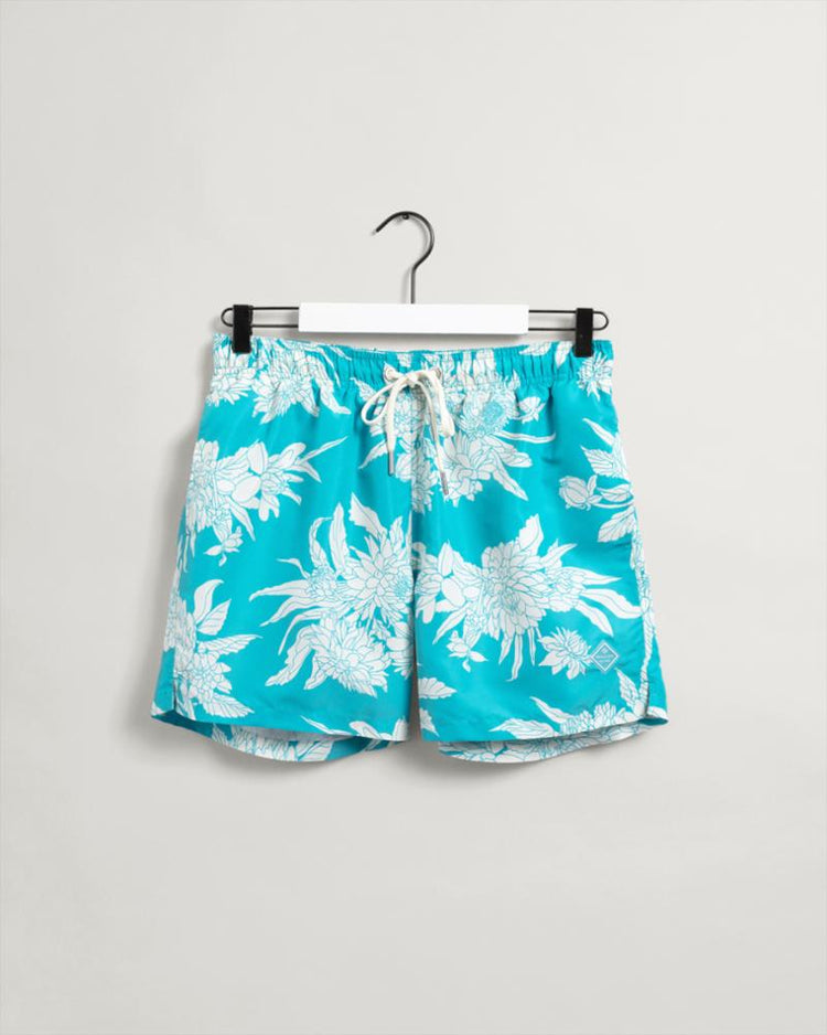 Gant Apparel Mens CF DAHLIA FLOWER PRINT SWIM SHORTS 350/TURQUOISE LAGOON