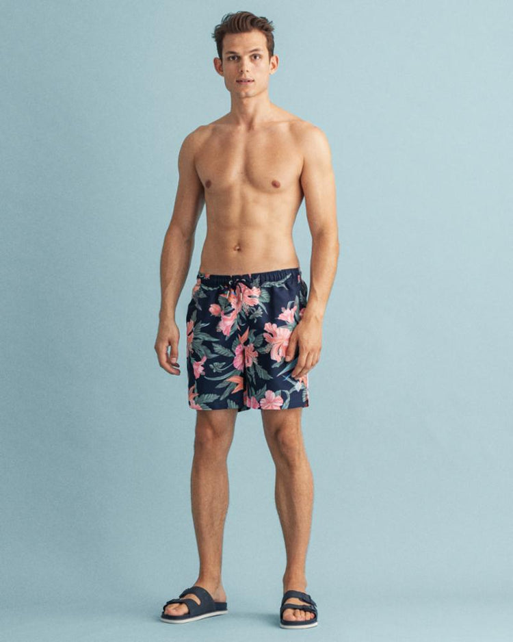 Gant Apparel Mens LC TROPICAL PRINT SWIM SHORTS 410/MARINE