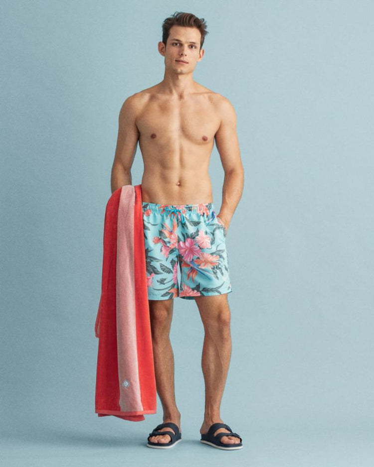 Gant Apparel Mens LC TROPICAL PRINT SWIM SHORTS 331/LIGHT AQUA GREEN