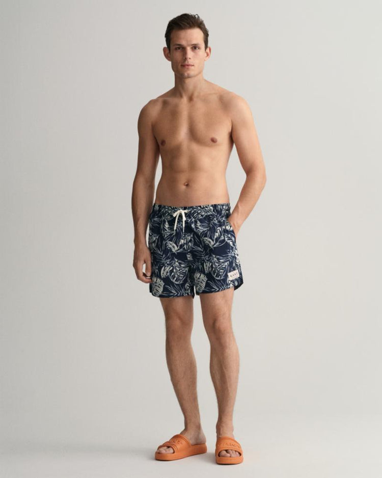 Gant Apparel Mens CF TROPICAL LEAVES PRINT SW SHORTS 410/MARINE