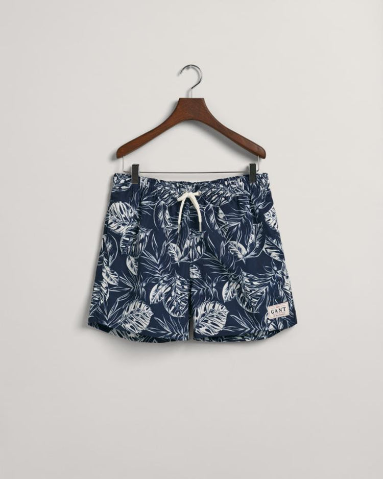 Gant Apparel Mens CF TROPICAL LEAVES PRINT SW SHORTS 410/MARINE