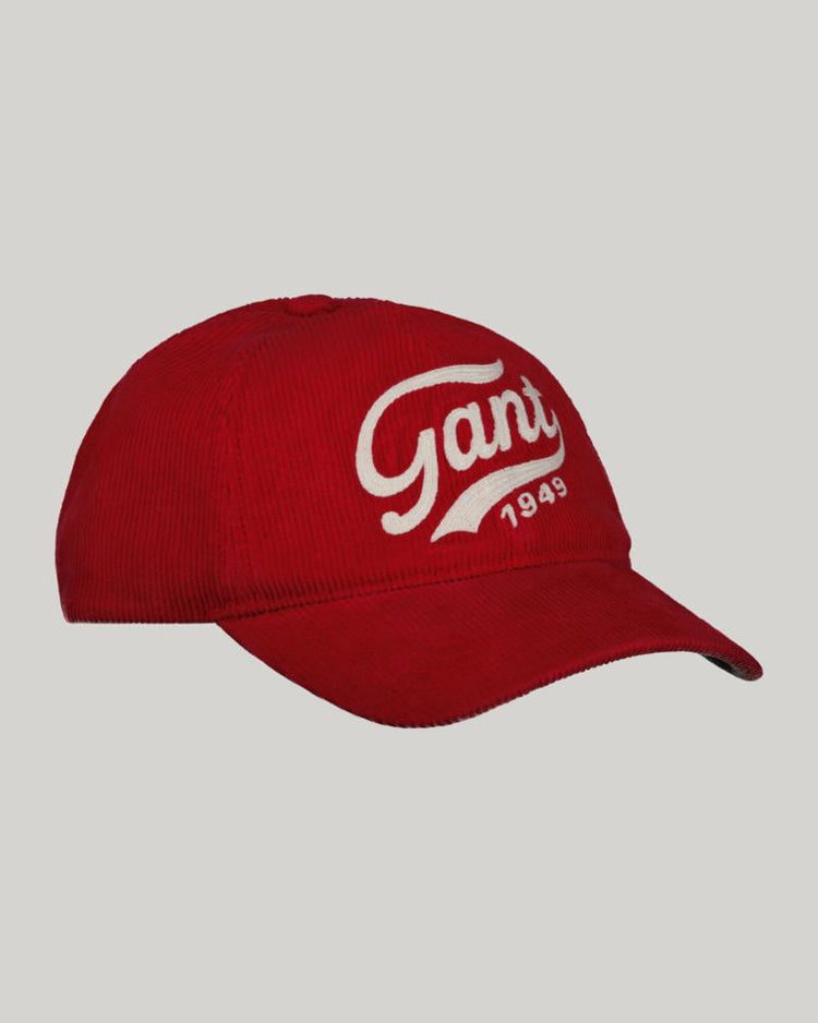 Gant Apparel Mens LOGO WASHED CORD CAP 630/RUBY RED