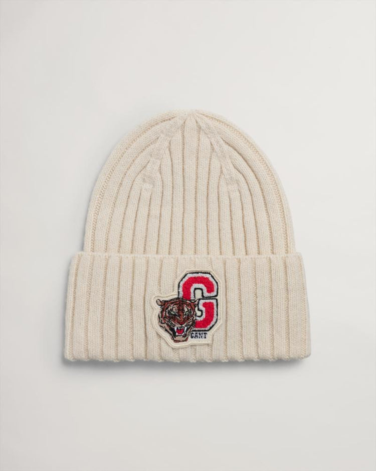 Gant Apparel Mens TIGER KNITTED BEANIE 130/CREAM