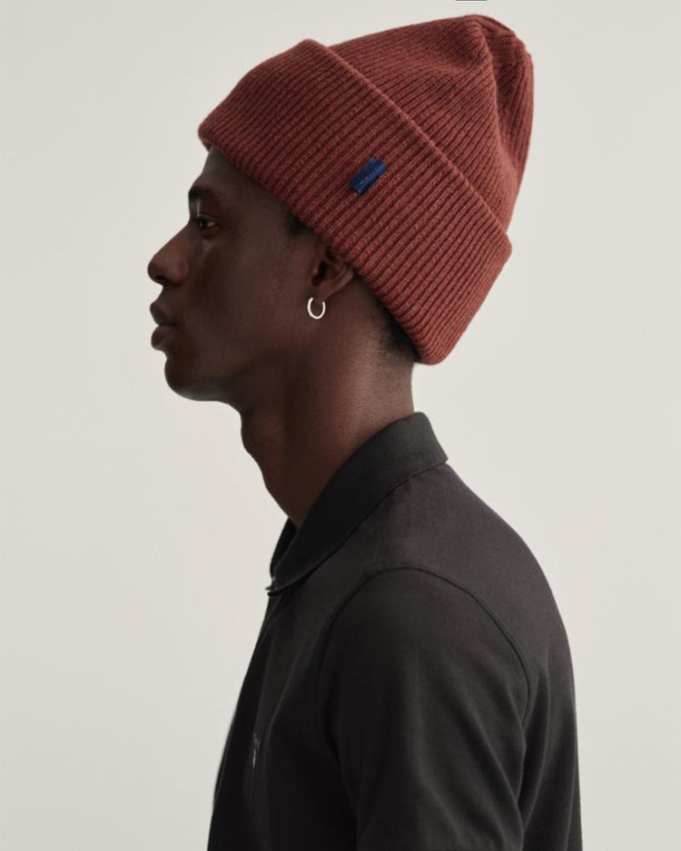 Gant Apparel Mens RIB KNIT BEANIE 276/COCOA BEAN
