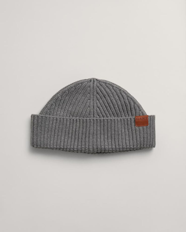 Gant Apparel Mens FISHERMAN COTTON BEANIE 92/DARK GREY MELANGE