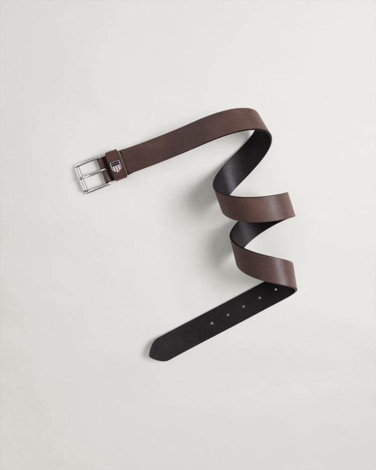 Gant Apparel Mens RETRO SHIELD LEATHER BELT 264/DELICIOSO BROWN
