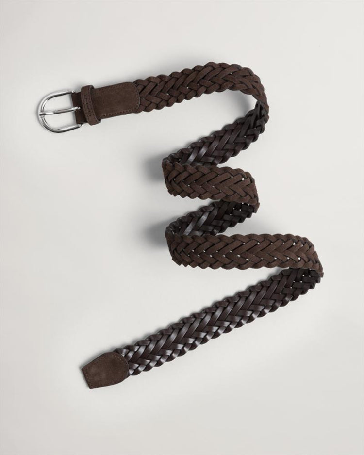 Gant Apparel Mens SUEDE BRAIDED BELT 264/DELICIOSO BROWN