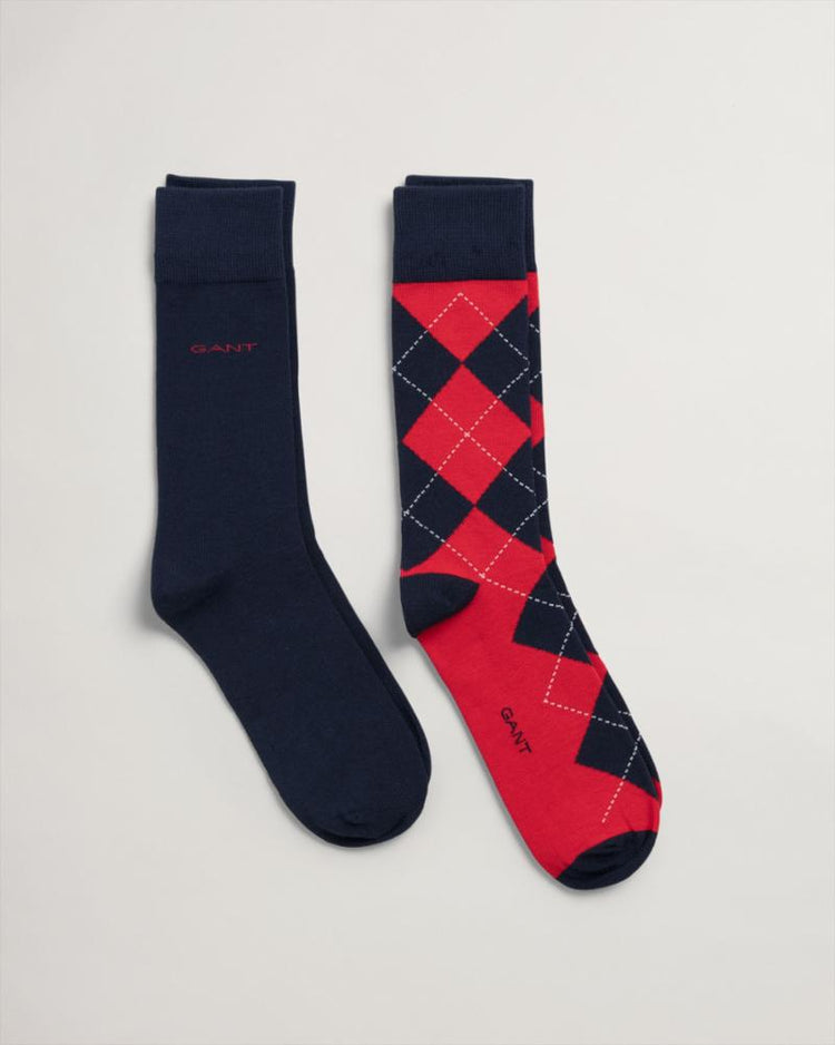 Gant Apparel Mens ARGYLE SOCKS 2-PACK 433/EVENING BLUE