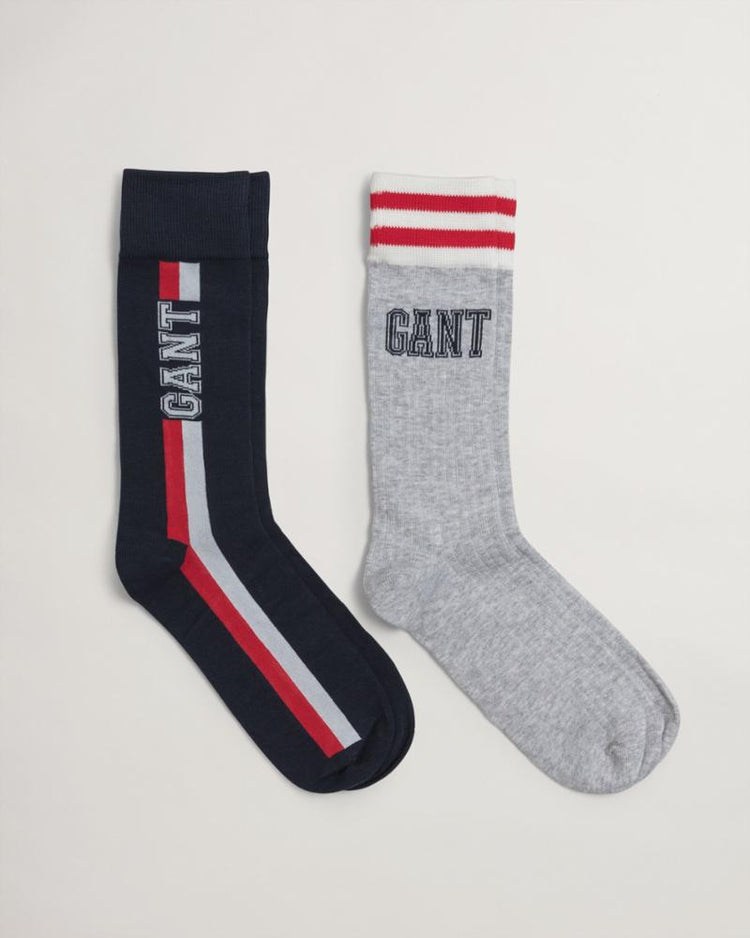 Gant Apparel Mens SOCKS 2-PACK GIFT BOX 433/EVENING BLUE