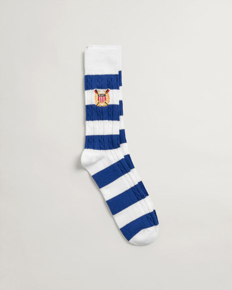 Gant Apparel Mens CABLE BARSTRIPE SOCKS 110/WHITE