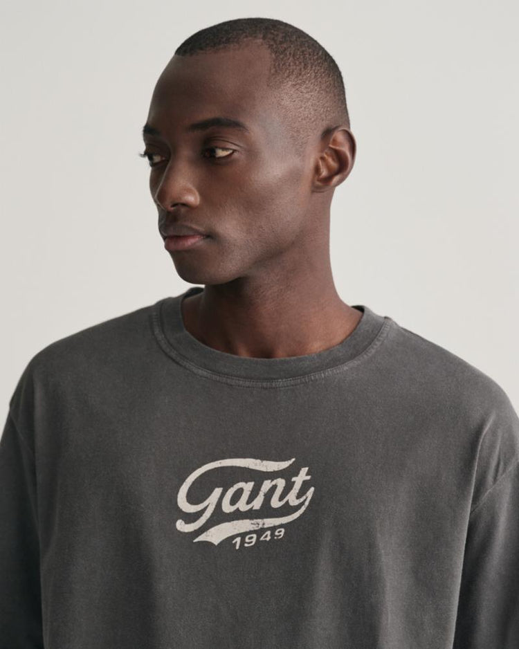 Gant Apparel Mens STONE WASHED TSHIRT 011/DARK GRAPHITE