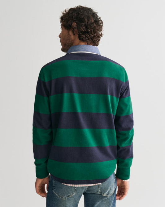 Gant Apparel Mens REG CHAMBRAY STRIPE HEAVY RUGGER 373/DEEP FOREST GREEN