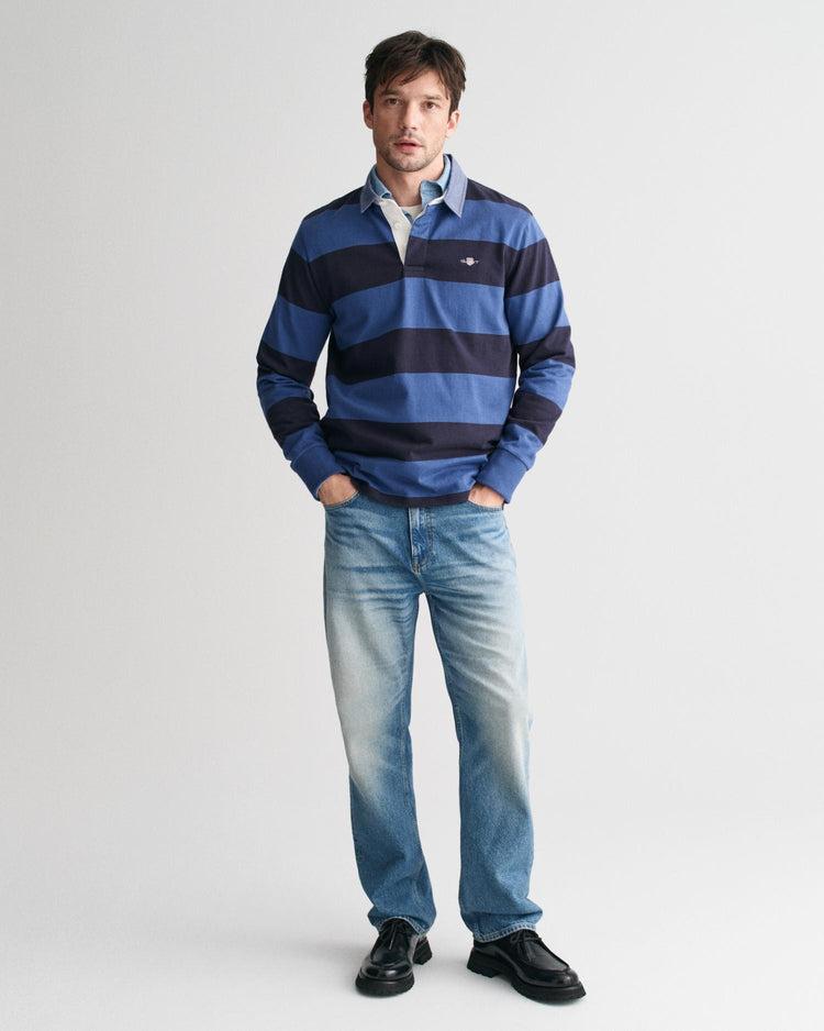 Gant Apparel Mens REG CHAMBRAY STRIPE HEAVY RUGGER 442/VINTAGE BLUE