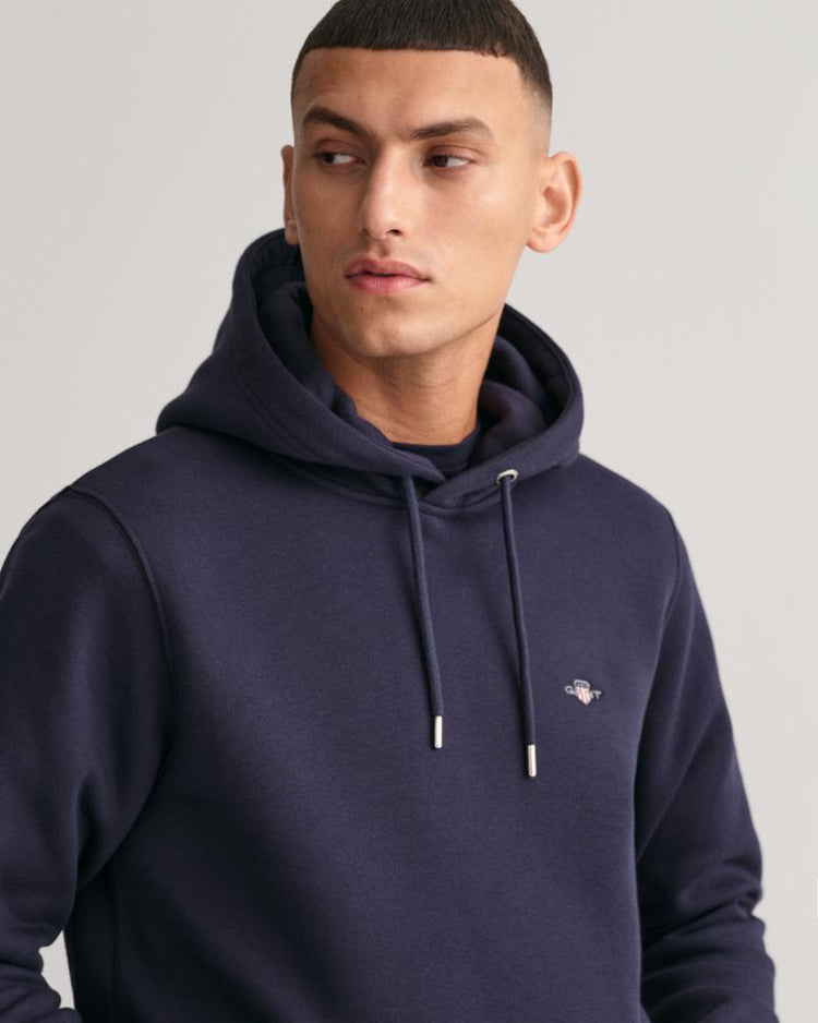 Gant Apparel Mens REG SHIELD HOODIE 433/EVENING BLUE