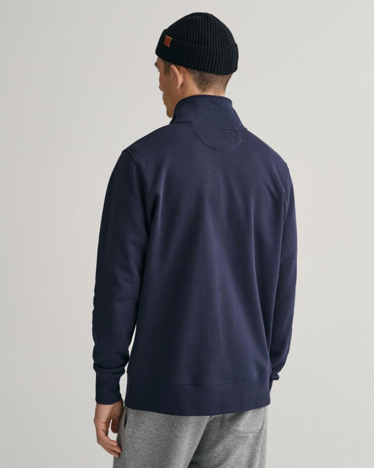 Gant Apparel Mens REG SHIELD HALF ZIP SWEAT 433/EVENING BLUE