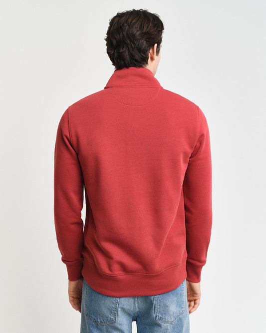 Gant Apparel Mens REG SHIELD HALF ZIP SWEAT 612/IRON RED