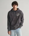 Gant Apparel Mens HEAVY WASH HOODIE 011/DARK GRAPHITE