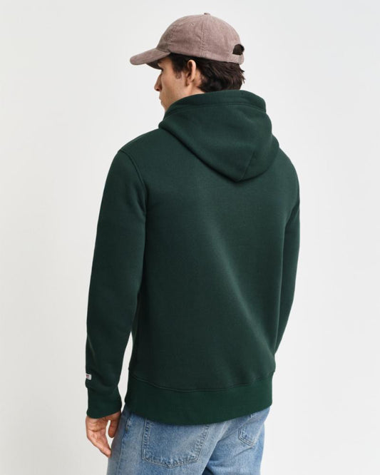 Gant Apparel Mens FRONT GRAPHIC SWEAT HOODIE 374-TARTAN/GREEN