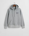 Gant Apparel Mens SMALL GRAPHIC SWEAT HOODIE 093-GREY MELANGE