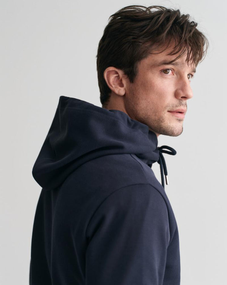 Gant Apparel Mens SMALL GRAPHIC SWEAT HOODIE 433-EVENING BLUE