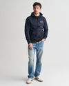 Gant Apparel Mens SMALL GRAPHIC SWEAT HOODIE 433-EVENING BLUE