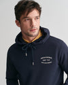 Gant Apparel Mens SMALL GRAPHIC SWEAT HOODIE 433-EVENING BLUE