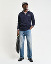 Gant Apparel Mens SMALL GRAPHIC SWEAT HALF ZIP 433-EVENING BLUE