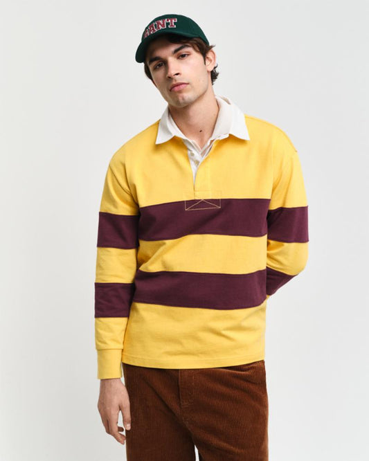 Gant Apparel Mens BLOCK STRIPE HEAVY RUGGER 748/FADED SUNSET