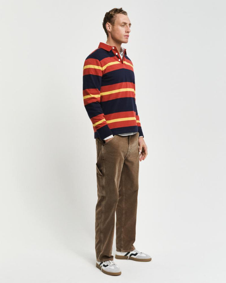 Gant Apparel Mens MULTISTRIPE HEAVY RUGGER 612/IRON RED