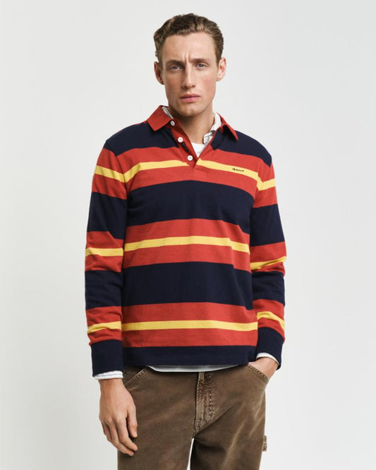 Gant Apparel Mens MULTISTRIPE HEAVY RUGGER 612/IRON RED