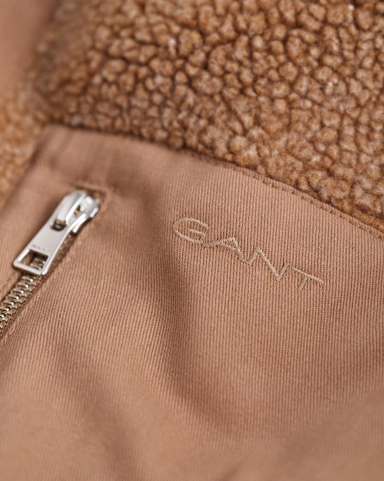 Gant Apparel Mens WOOL BLEND BLOCK FLEECE 269/CARAMEL BEIGE