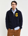 Gant Apparel Mens GRAPHIC FLEECE HALF ZIP 433/EVENING BLUE