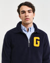 Gant Apparel Mens GRAPHIC FLEECE HALF ZIP 433/EVENING BLUE