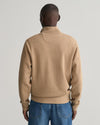 Gant Apparel Mens SACKER RIB HALF ZIP 296/KHAKI MELANGE