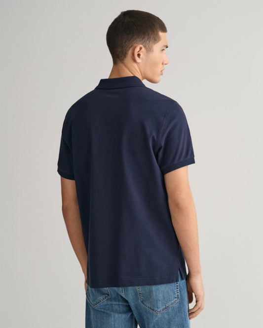 Gant Apparel Mens REG SHIELD SS PIQUE POLO 433/EVENING BLUE