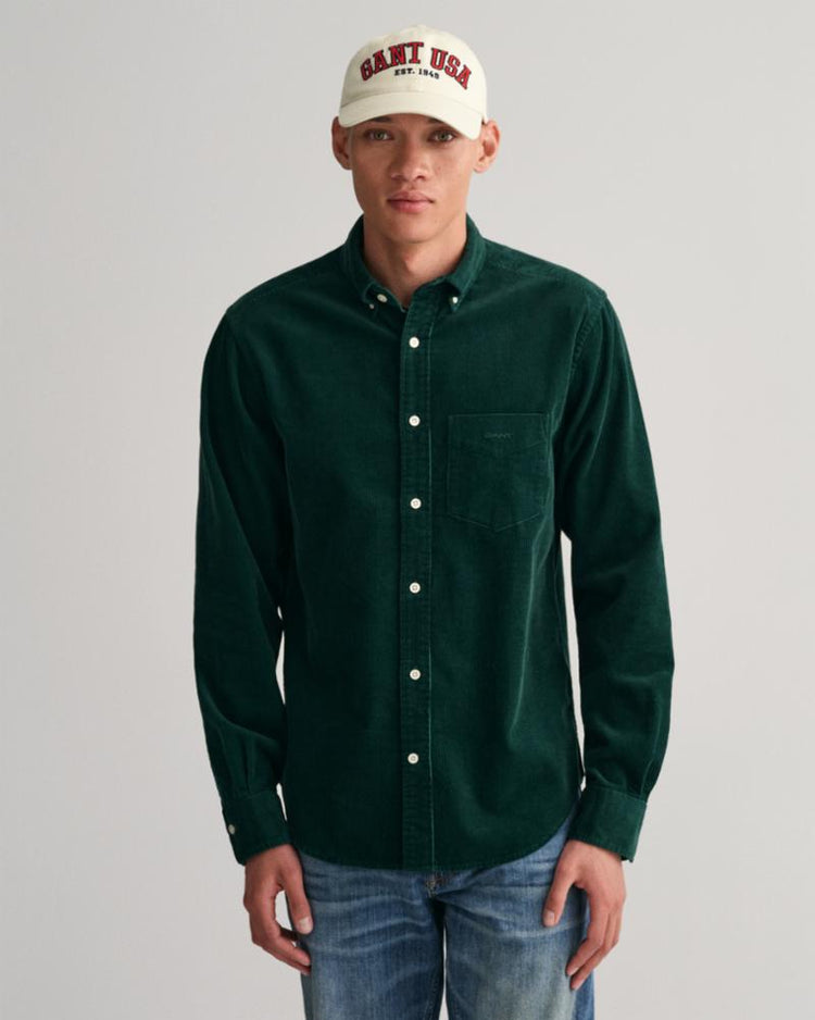 Gant Apparel Mens REG UT CORDUROY SHIRT 374/TARTAN GREEN