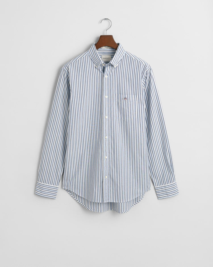 Gant Apparel Mens REG POPLIN STRIPE SHIRT 427/CLEAR SKY