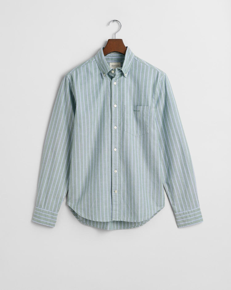 Gant Apparel Mens REG ARCHIVE OXFORD STRIPE SHIRT 309/DRIED FOREST