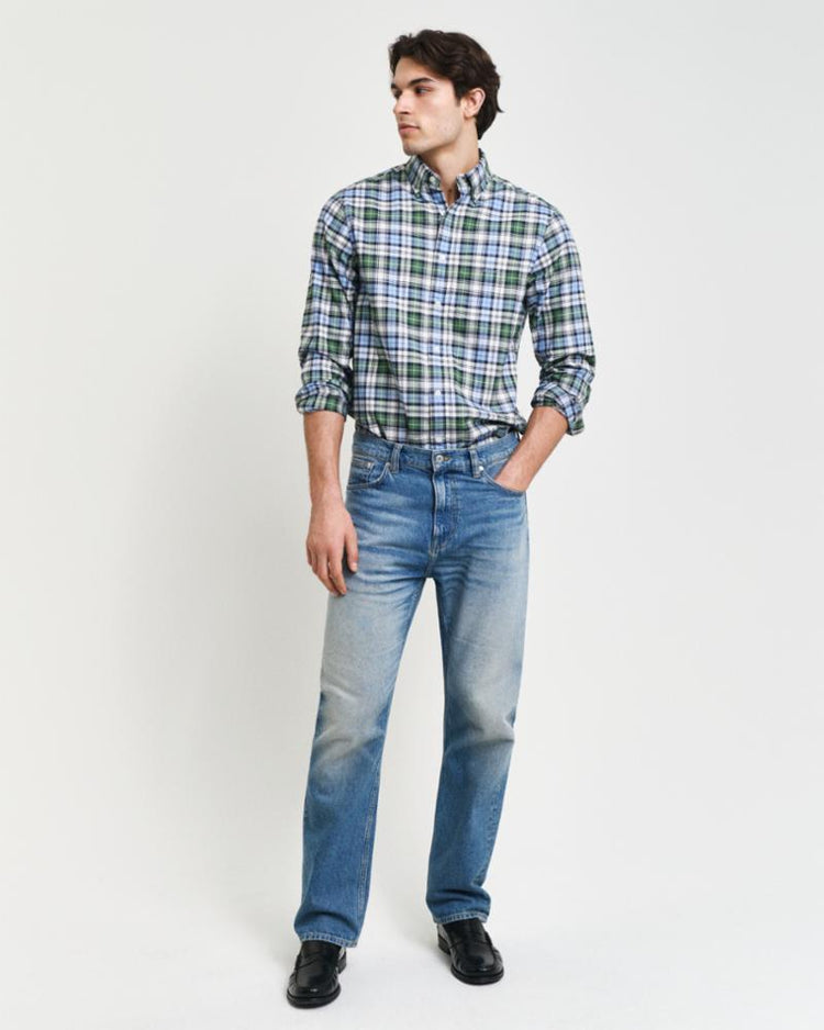 Gant Apparel Mens REG ARCHIVE OXFORD CHECK SHIRT 427/CLEAR SKY