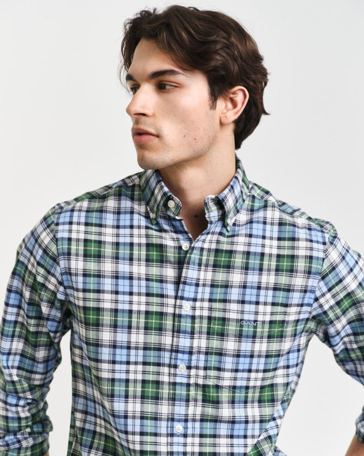 Gant Apparel Mens REG ARCHIVE OXFORD CHECK SHIRT 427/CLEAR SKY