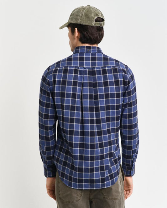 Gant Apparel Mens REG HERRINGBONE CHECK SHIRT 433/EVENING BLUE