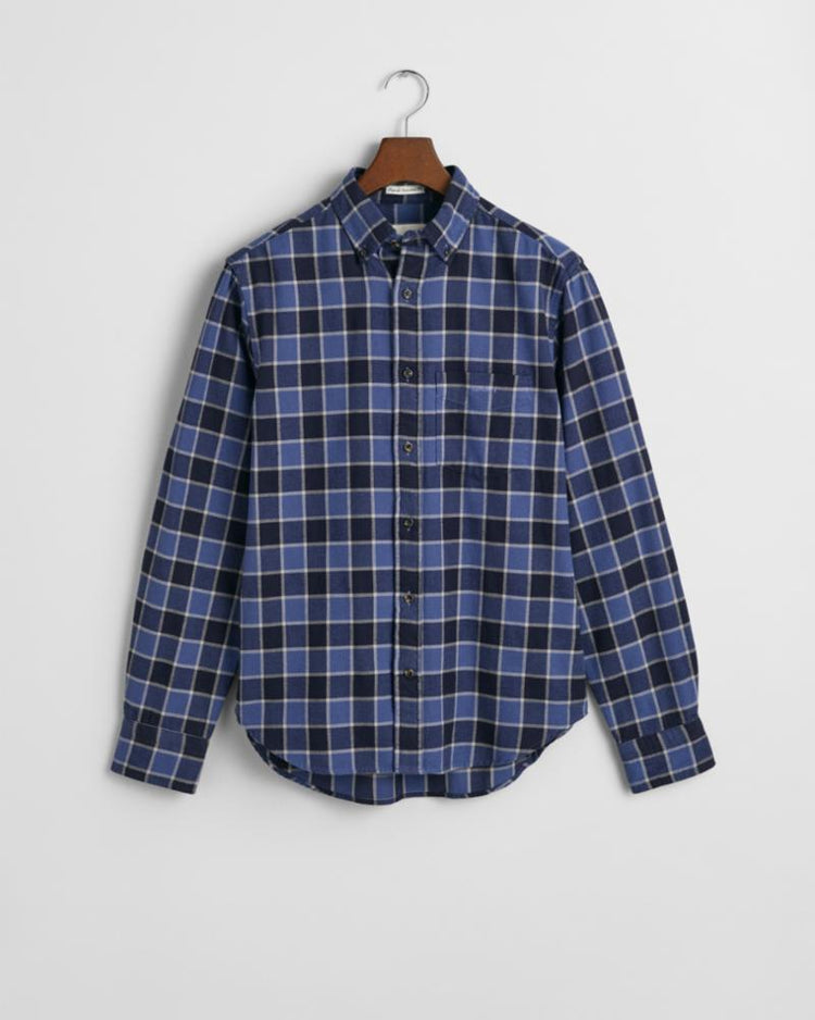 Gant Apparel Mens REG HERRINGBONE CHECK SHIRT 433/EVENING BLUE