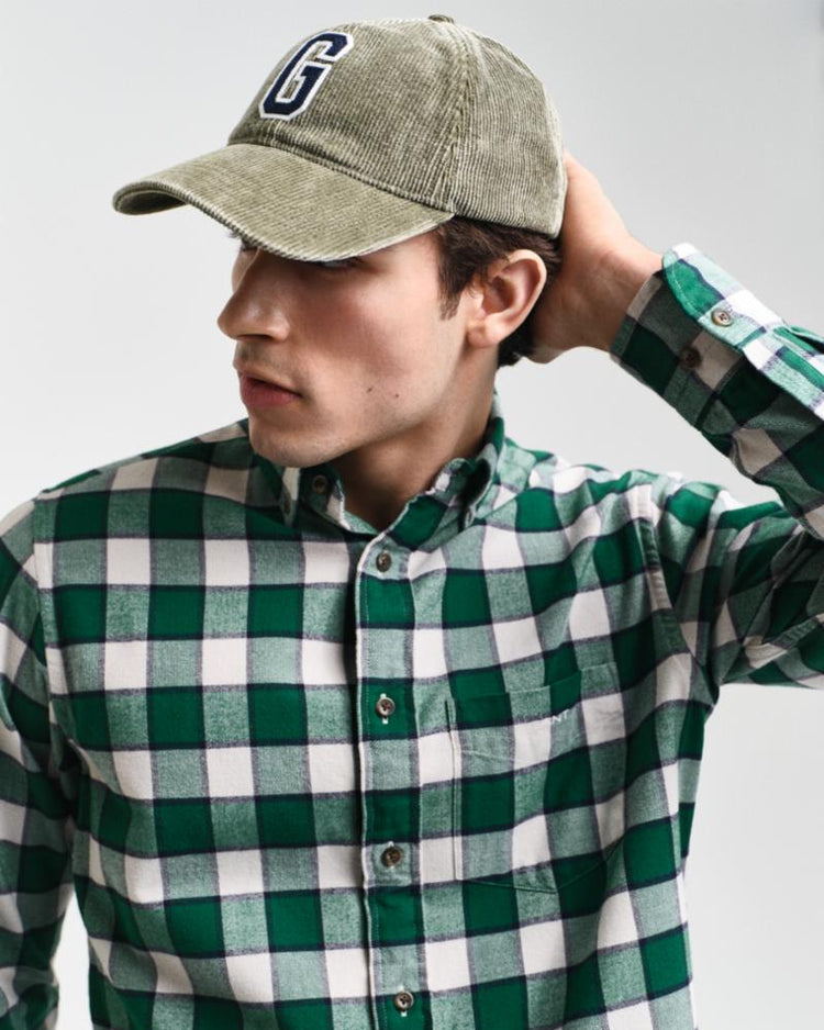 Gant Apparel Mens REG HERRINGBONE CHECK SHIRT 373/DEEP FOREST GREEN