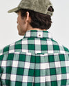 Gant Apparel Mens REG HERRINGBONE CHECK SHIRT 373/DEEP FOREST GREEN