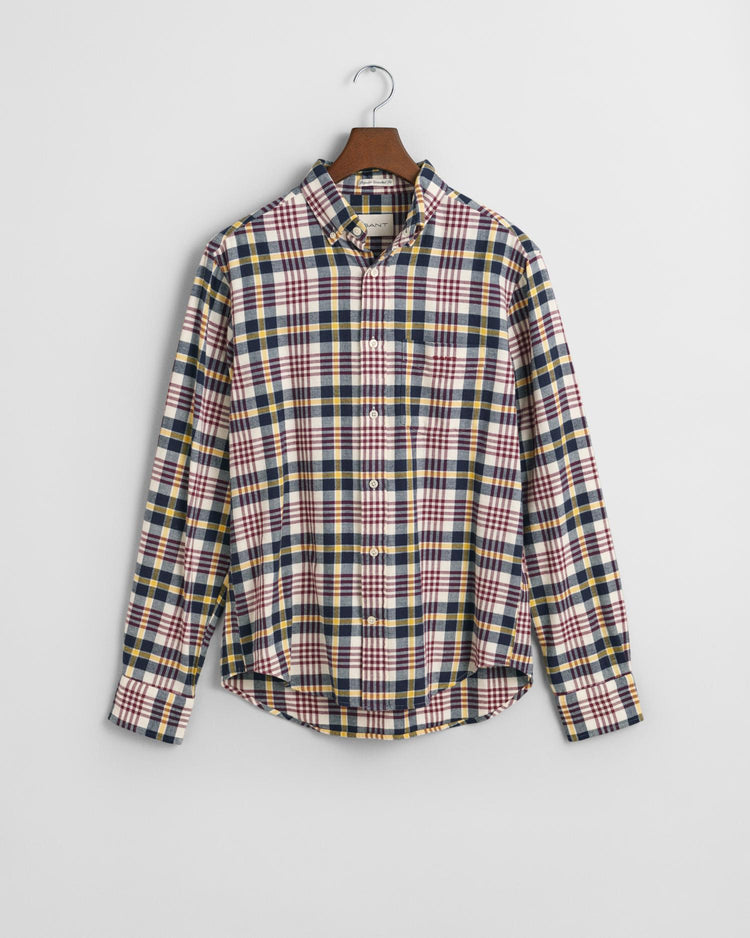 Gant Apparel Mens REG FLANNEL PLAID SHIRT 130/CREAM