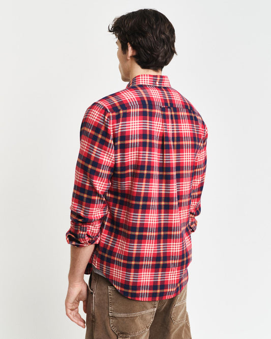 Gant Apparel Mens REG FLANNEL PLAID SHIRT 630/RUBY RED