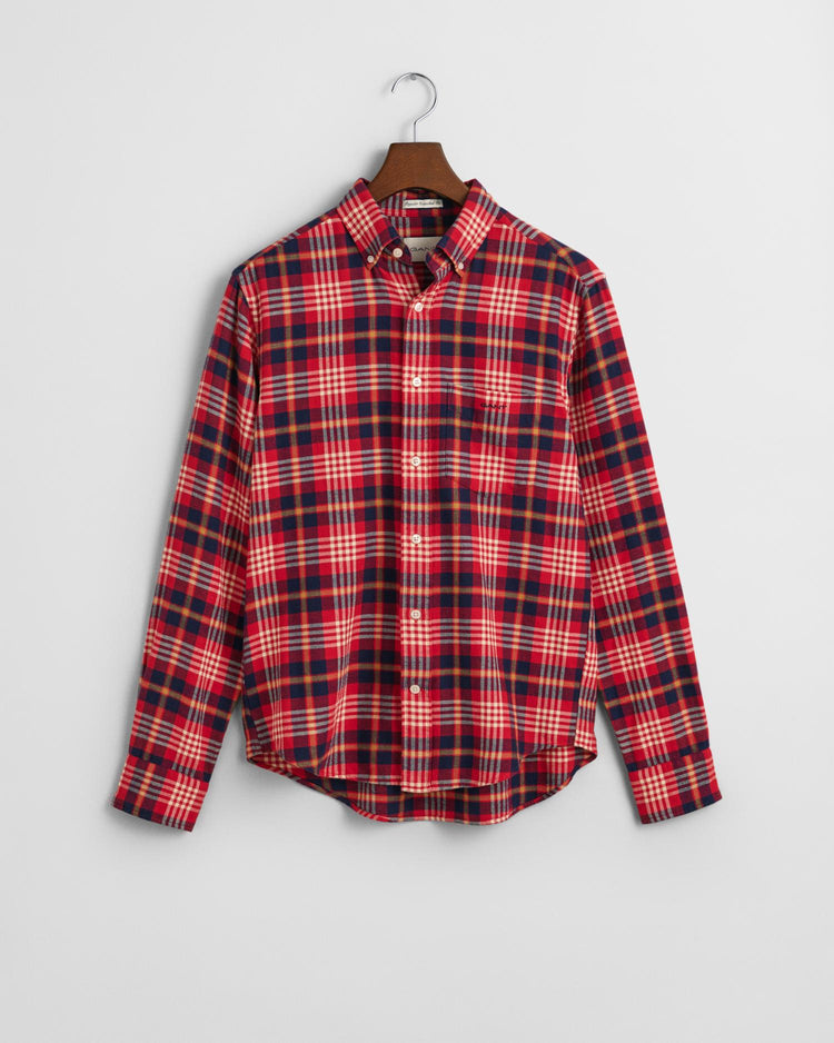 Gant Apparel Mens REG FLANNEL PLAID SHIRT 630/RUBY RED